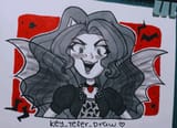 3625284__safe_artist-colon-key_tefer_draw_adagio+dazzle_siren_equestria+girls_g4_blushing_female_gem_long+hair_looking+at+you_passepartout_pencil+drawing_siren+