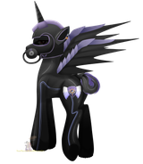 3618983__safe_oc_oc+only_oc-colon-praetorian+themis_alicorn_pony_alicorn+oc_bondage_encasement_female_gas+mask_helmet_horn_latex_mask_rubber_rubber+drone_simple
