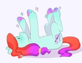 2885503__safe_artist-colon-aztrial_jazz+hooves_earth+pony_pony_g5_cute_hoof+polish_jazzibetes_looking+at+something_lying+down_on+back_solo