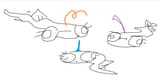 3625726__safe_artist-colon-tjpones_adagio+dazzle_aria+blaze_sonata+dusk_fish_g4_1000+hours+in+ms+paint_doodle_female_shitposting_simple+background_stylistic+suc