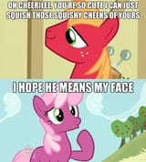 119520__suggestive_derpibooru+import_big+macintosh_cheerilee_earth+pony_pony_cheerimac_duckface_image+macro_male_shipping_squishilee_squishy_stallion_s