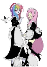 2644150__safe_artist-colon-dengdengbobo_fluttershy_rainbow+dash_bird_equestria+girls_adorasexy_blushing_boots_broom_clothes_cute_dashabetes_dress_eyelashes_eyes