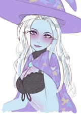3623293__suggestive_artist-colon-chiefywiffy_trixie_human_equestria+girls_g4_bedroom+eyes_blushing_breasts_busty+trixie_cape_clothes_female_hat_implied+nudity_l