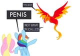 3604977__suggestive_artist-colon-aliceg_fluttershy_philomena_rainbow+dash_pegasus_phoenix_pony_g4_dialogue_female_implied+penis_mare_meme_not+what+im+called_pen
