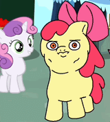 applebloom spits out apples