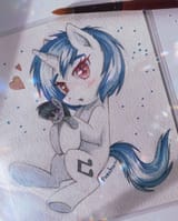3147945__safe_artist-colon-patchnpaw_dj+pon-dash-3_octavia+melody_vinyl+scratch_pony_unicorn_g4_-colon-o_blushing_female_heart_holding_looking+at+you_mare_open+