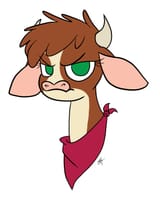 2364841__safe_artist-colon-katyusha_arizona+tfh_cow_them27s+fightin27+herds_angry_arizona+is+not+amused_bandana_community+related_female_frown_high+res_neckerch