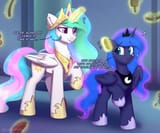 3509157__suggestive_artist-colon-sonigiraldo_princess+celestia_princess+luna_alicorn_pony_g4_cake_cakelestia_cakeluna_caught_crown_cute_cutelestia_duo_duo+femal