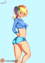 1819049__suggestive_artist-colon-aldharoku_rainbow+dash_equestria+girls_breasts_clothes_erect+nipples_female_human+coloration_looking+at+you_nipple+out