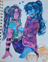 3627542__safe_artist-colon-cadence_sniffa_aria+blaze_sonata+dusk_human_equestria+girls_g4_choker_duo_female_floating+heart_heart_lesbian_ship-colon-arisona_ship