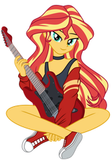 2385987__safe_artist-colon-emeraldblast63_artist-colon-racoonsan_edit_sunset+shimmer_equestria+girls_g4_converse_female_guitar_legs_musical+instrument_shoes_sim