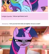 Rainbow trying to flirt with Twilight