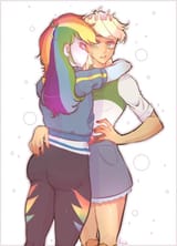 2464748__suggestive_artist-colon-mao_applejack_rainbow+dash_equestria+girls_appledash_butt_butt+touch_female_hug_lesbian_rainbutt+dash_sexy_shipping_simple+back