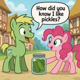 20250623_2111_Pickle Joy in Ponyville_simple_compose_01jyfqr4b7fsjrs2c3bj1qaee5