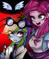 3413605__semi-dash-grimdark_artist-colon-pulse_pinkie+pie_rainbow+dash_human_fanfic-colon-cupcakes_fanfic-colon-rainbow+factory_equestria+girls_g4_blood_breasts