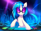 Vinyl Scratch (mlp), pony, sound, cyberspace, electronic, sound waves s-1300701182