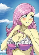 3593677__suggestive_artist-colon-symptom99_fluttershy_butterfly_human_equestria+girls_g4_adorasexy_bikini_blushing_breasts_busty+fluttershy_clothes_cute_green+e