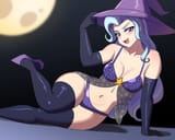 3477051__suggestive_artist-colon-tzc_trixie_human_g4_belly_belly+button_breasts_busty+trixie_clothes_evening+gloves_female_full+moon_gloves_halloween_hat_holida