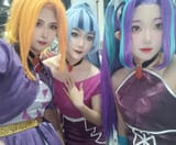 3629766__safe_artist-colon-_adagio+dazzle_aria+blaze_sonata+dusk_human_equestria+girls_g4_bare+shoulders_behind+the+scenes_bilibili_chinese_clothes_cosplay_cost