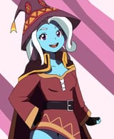 3234361__safe_artist-colon-qsky_trixie_human_equestria+girls_g4_clothes_cosplay_costume_female_konosuba_megumin_open+mouth_open+smile_schr36dinger27s+pantsu_smi