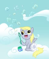 202190__safe_artist-colon-nana-dash-z_bubble+blower_cloud_cloudy_cutie+mark_derpy+hooves_filly_soap+bubble_solo_younger