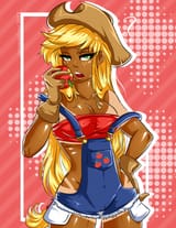 400255__suggestive_artist-colon-jenovasilver_applejack_human_breasts_busty+applejack_farmer27s+tan_female_humanized_obligatory+apple_overalls_solo_solo+female_