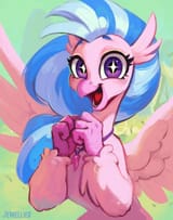 3463688__safe_artist-colon-jewellier_derpibooruimport_silverstream_classicalhippogriff_hippogriff_g4_cute_diastreamies_excited_female_griffonteeth_i