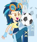 1441111__safe_artist-colon-xxkerrysweetxx_indigo+zap_equestria+girls_alternate+universe_ball_blue+background_boots_clothes_ear+piercing_earring_female_