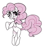 1628378__safe_artist-colon-enookie_derpibooru+import_pinkie+pie_pony_long+eyelashes_looking+at+you_simple+background_solo_white+background