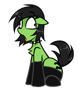 3630984__safe_artist-colon-madragon_oc_oc+only_oc-colon-filly+anon_earth+pony_pony_black+mane_black+stockings_chest+fluff_choker_clothes_collar_derp_drool_femal