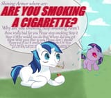 shining armor amoking