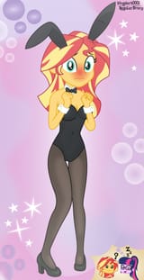 2340784__suggestive_artist-colon-kingdark0001_sci-dash-twi_sunset+shimmer_twilight+sparkle_equestria+girls_g4_adorasexy_bare+shoulders_blushing_breasts_bunny+ea