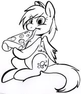 653140__safe_artist-colon-php27_derpy+hooves_g4_eating_female_hilarious+in+hindsight_lineart_monochrome_pizza_solo