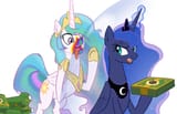 1225882__safe_artist-colon-ta-dash-na_princess+celestia_princess+luna_28+pranks+later_alicorn_barrier_box_cookie_cookie+zombie_cross-dash-popping+veins