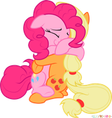 180745 - applejack applepie artist stupidlittlecreature hugs pinkie_pie