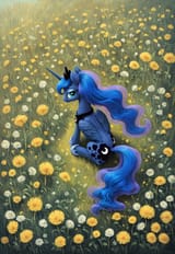 Luna on the flower field