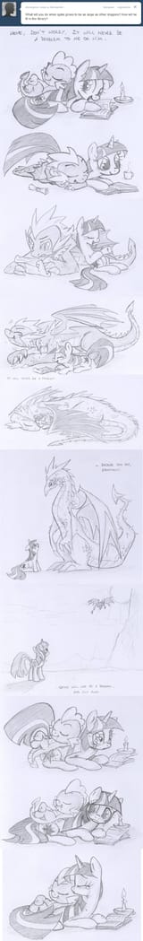 SPIKE GROWS UP ask_twilight_sparkle SAD KISS AskTwilightSparkleTumblr