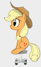 1176158__safe_artist-colon-zigorsun_applejack_360_animated_chair_cute_i+have+done+nothing+productive+all+day_jackabetes_pony_rotating_silly_silly+pony_