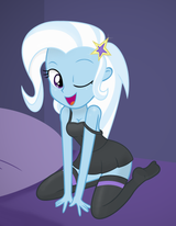 3241746__suggestive_artist-colon-grapefruit-dash-face_derpibooru+exclusive_trixie_equestria+girls_g4_bedroom_black+dress_breasts_clothes_dress_happy_kneeling_lo