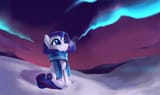 2659153__safe_artist-colon-switchsugar_imported+from+derpibooru_oc_oc+only_oc-colon-nasapone_earth+pony_pony_aurora+borealis_digital+painting_night_sky_snow_sol