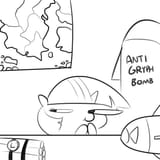 1773997__safe_artist-colon-tjpones_twilight+sparkle_bomb_female_grimcute_map_mare_monochrome_sketch_solo_terrorism_terrorist_this+will+end+in+genocide_
