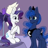 3633390__safe_artist-colon-cupute_princess+luna_rarity_alicorn_pony_unicorn_g4_my+little+pony-colon-+friendship+is+magic_big+ears_carousel+boutique_clothes_cute