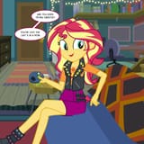 3623455__safe_artist-colon-lightning_musicwave_safe_part+of+a+set_sunset+shimmer_human_equestria+girls_g4_controller_couch_date_dialogue_female_indoors_part+of+