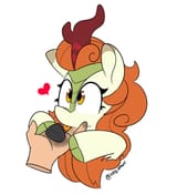 2597328__safe_artist-colon-icey_derpibooru+import_autumn+blaze_human_kirin_-colon-p_coal_digital+art_disembodied+hand_hand_heart_image_png_tongue+out_t