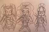 3634026__safe_artist-colon-lordshrekzilla20_adagio+dazzle_aria+blaze_sonata+dusk_human_equestria+girls_g4_crossover_female_food_gem_huntrix+dazzlings_k-dash-pop