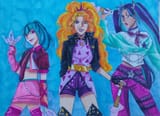 3634064__safe_artist-colon-miwahoshih_adagio+dazzle_aria+blaze_sonata+dusk_human_g4_clothes_crossover_female_human+coloration_humanized_huntrix_huntrix+dazzling