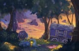 Trixie_sunset_wagon_forest_scenery