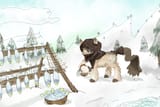2541568__safe_artist-colon-tilling-dash-tan_oc_unofficial+characters+only_fish_pony_taiga+pony_-fwslash-mlp-fwslash-_basket_coat+markings_drying+rack_f