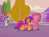 g3.5 scootaloo running in circles