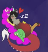 316431__safe_artist-colon-scottfraser_discord_g4_belly+blush_blushing_cloud_eris_femcord_huge+eris_nail+polish_pregeris_pregnant_rule+63_sleeping_zzz